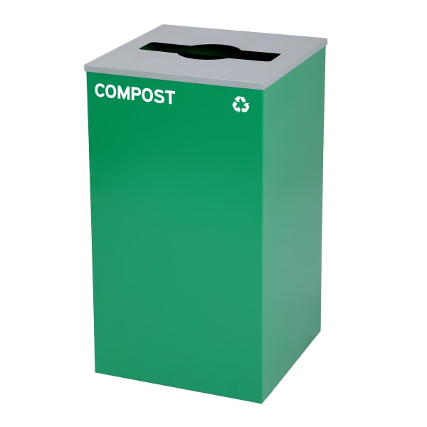 Alpine Industries Stainless-Steel Compost Bin With Mixed Opening Lid, 29 Gallons, 30inH x 16-15/16inW x 16-15/16inD, Green