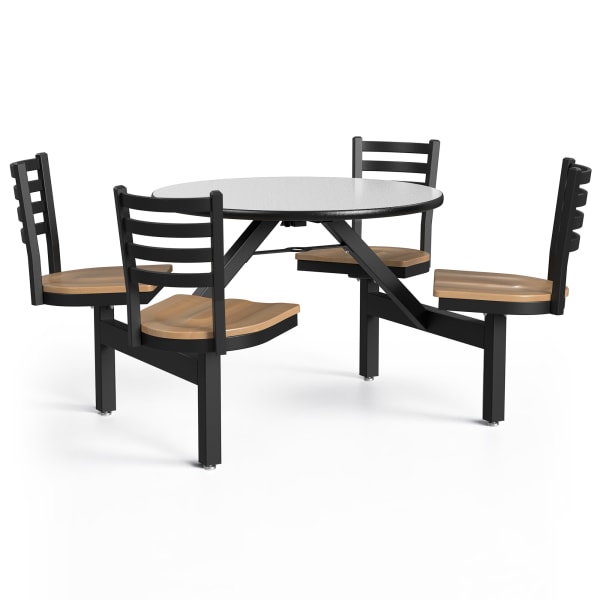 Palmer Hamilton Covey Indoor Cluster Table With 4 Seats, 29in x 54in, Gray Glace/Natural