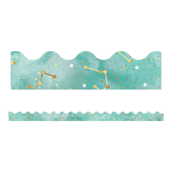 Carson-Dellosa Galaxy Scalloped Bulletin Board Borders, 3ft x 2-1/4in, Constellations, Pack Of 13 Strips