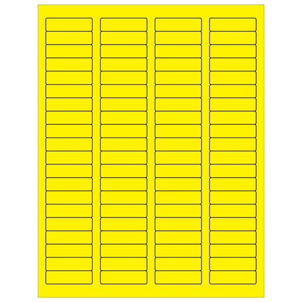 Tape Logic Permanent Labels, LL170YE, Rectangle, 1 3/4in x 1/2in, Fluorescent Yellow, Case Of 8,000