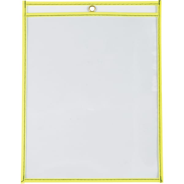 Partners Brand Job Ticket Holders, 9in x 12in, Neon Yellow, Pack Of 15