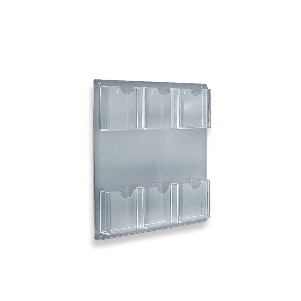 Azar Displays Wall-Mount Brochure Holders, 6 Pockets, 15in x 16 1/2in, Pack Of 2