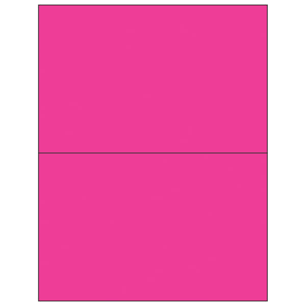 Tape Logic Permanent Labels, LL184PK, Rectangle, 8 1/2in x 5 1/2in, Fluorescent Pink, Case Of 200