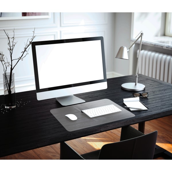 Floortex Desktex Vinyl Rectangular Desk Pads, 19in x 24in, Clear, Pack Of 4