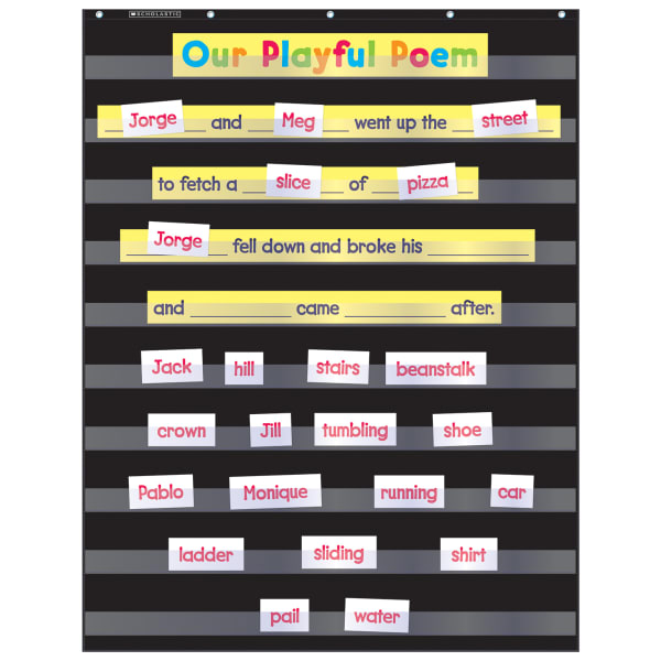 Scholastic Teacher Resources Pocket Chart, Standard, 34in x 44in, Black, Kindergarten to Grade 5