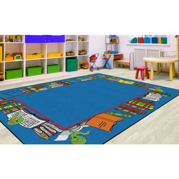Flagship Carpets Bookworm Border, Rectangle, 10ft 9in x 13ft 2in, Multicolor