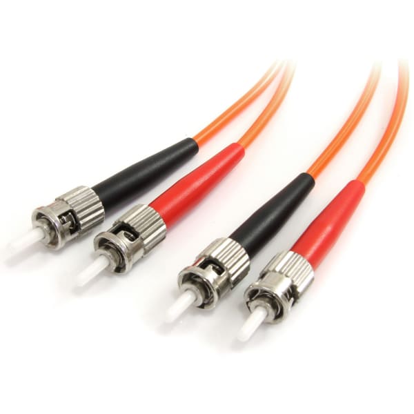 StarTech.com 2m Fiber Optic Cable - Multimode Duplex 62.5/125 - LSZH - ST/ST - OM1 - ST to ST Fiber Patch Cable - Connect fiber network devices for high-speed transfers with LSZH rated cable - 2m ST Fiber Optic Cable