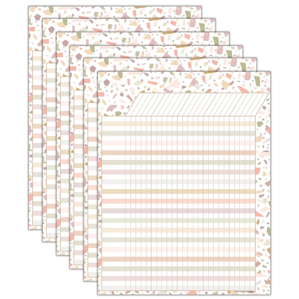 Teacher Created Resources Incentive Charts, 17in x 22in, Terrazzo Tones, Pack Of 6 Charts