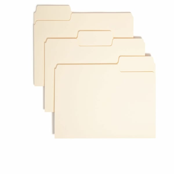 Smead SuperTab File Folders, Letter Size, 1/3 Cut, Manila, Box Of 100