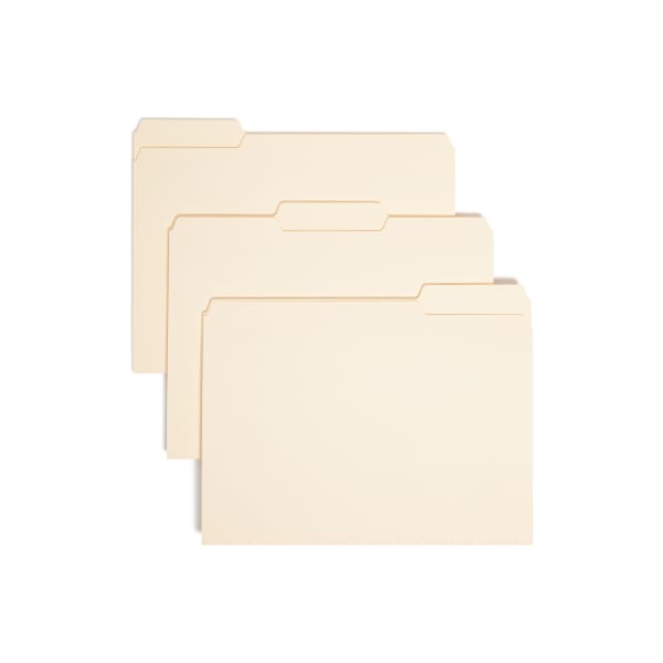 Smead Interior Folders, 1/3 Cut, Letter Size, Manila, Box Of 100