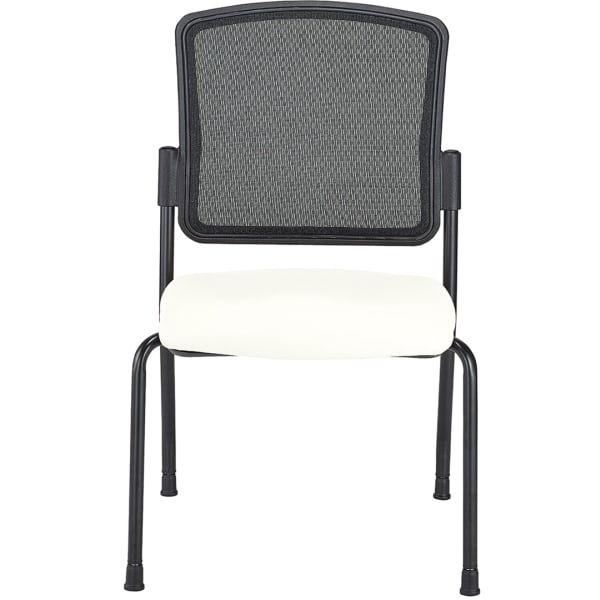 WorkPro Spectrum Series Mesh/Vinyl Stacking Guest Chair with Antimicrobial Protection, Armless, White, Set Of 2 Chairs, BIFMA Compliant