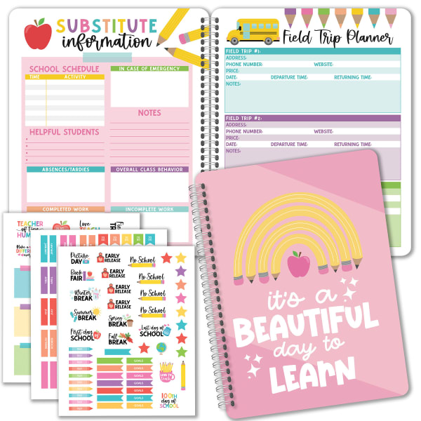 Hadley Designs Undated Teacher Planner and Lesson Plan Book, Pink