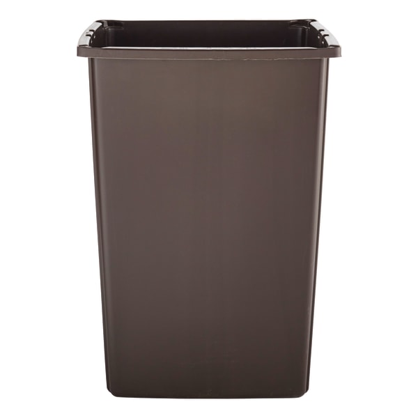 Rubbermaid Glutton Rectangular Plastic Waste Container, 56 Gallons, 31 1/8inH x 25 1/2inW x 22 3/4inD, Brown