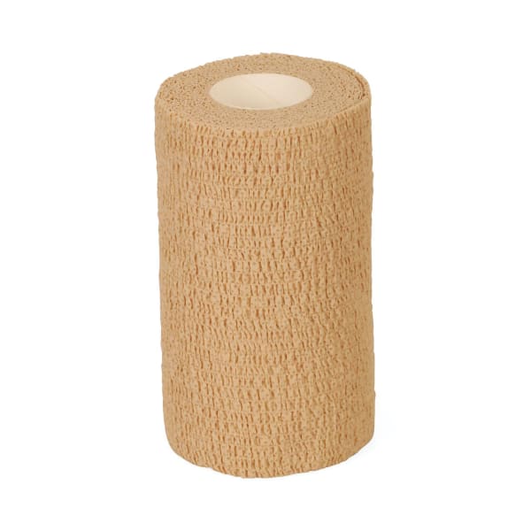 Medline Caring Non-Sterile Latex Self-Adherent Wraps, 3in x 5 Yd., Tan, Pack Of 24