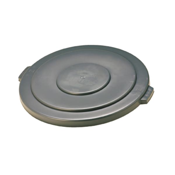 Rubbermaid Commercial Brute 55-Gallon Container Lid - Round - 29.1in Diameter - Plastic, High-density Polyethylene (HDPE) - Gray - 1 Each