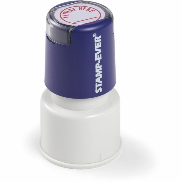 Trodat Stamp-Ever Pre-Inked INITIAL HERE Stamp - Initial Here - 0.75in Impression Length - Red - 1 Each