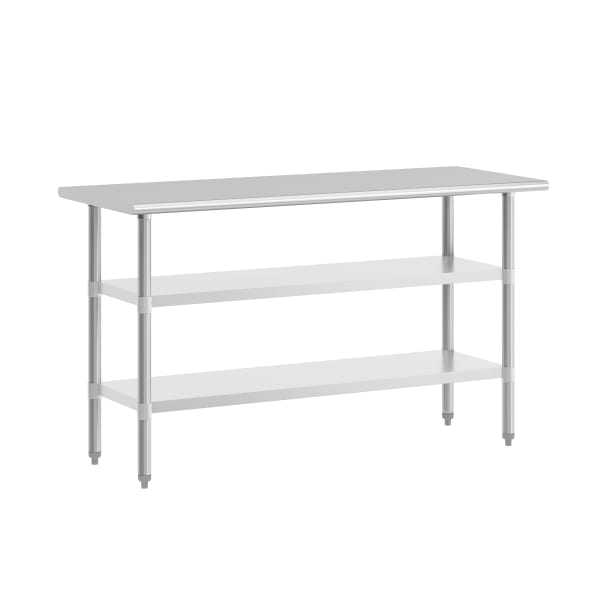 Flash Furniture Stainless Steel Work Table, 34-1/2inH x 60inW x 24inD, Silver