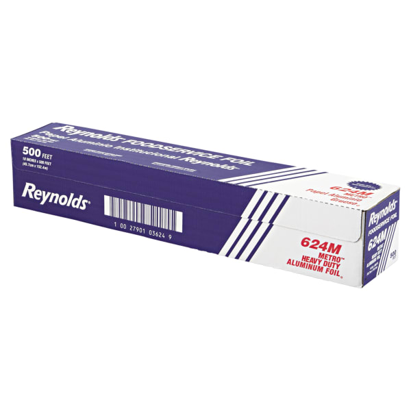 Reynolds Wrap Metro Aluminum Foil, Heavy-Duty Gauge, 18in x 500ft, Silver