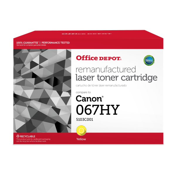 Office Depot Brand 201663P Remanufactured Yellow High Yield Toner Cartridge Replacement for Canon 067HY