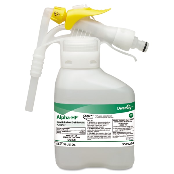 Diversey Alpha-HP Multi-Surface Disinfectant Cleaner, Citrus Scent, 50.7 Oz Bottle
