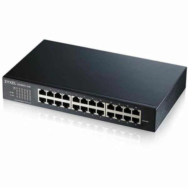 ZYXEL GS1900-24E 24-Port Gigabit Smart Managed Switch (Compact Design) | Fanless - 24 Ports - Gigabit Ethernet - GS190024E