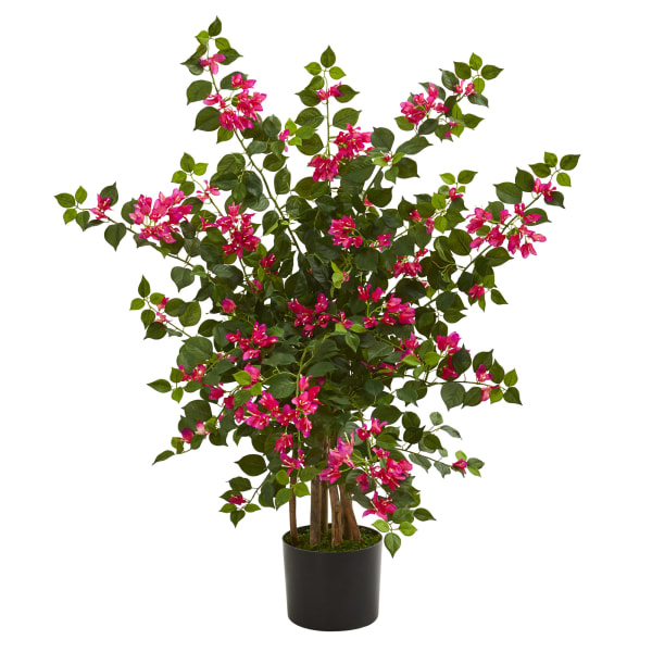 Nearly Natural Bougainvillea 42inH Artificial Tree With Pot, 42inH x 21inW x 21inD, Pink
