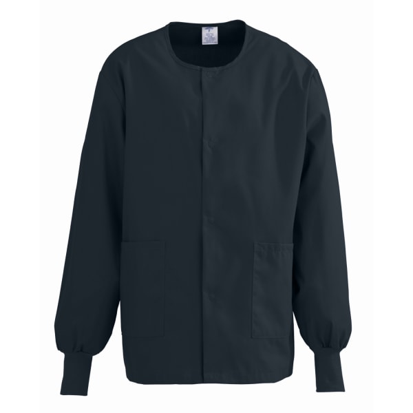 Medline ComfortEase Unisex Warm-Up Scrub Jacket, 3X, Black