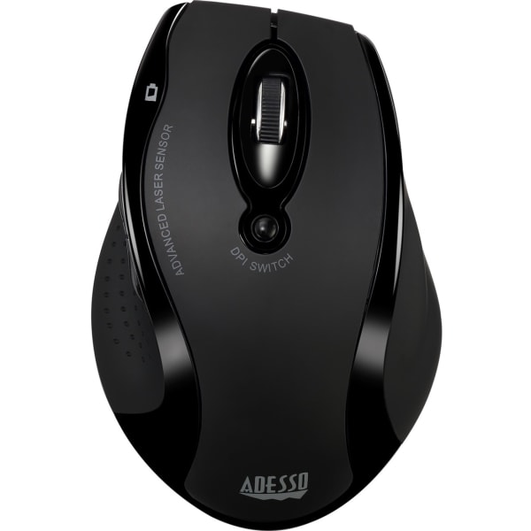 Adesso iMouse G25 Wireless RF Ergonomic Laser Mouse, Black