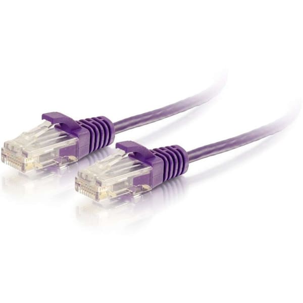 C2G 3ft Cat6 Snagless Unshielded (UTP) Slim Ethernet Cable - Cat6 Network Patch Cable - PoE - Purple - 3 ft Category 6 Network Cable  - 01181