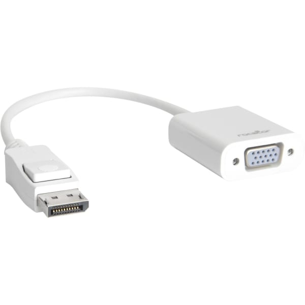 Rocstor DisplayPort to VGA Video Adapter Converter - Cable Length: 5.9in - 5.90in DisplayPort/VGA Video Cable for Desktop Computer, Notebook, Projector, Monitor, HDTV, Video Device