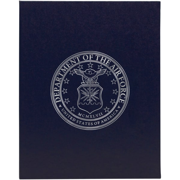 SKILCRAFT Air Force Award Certificate Vinyl Holders (AbilityOne 7510-00-134-8179), Letter Size, Blue, Pack Of 20 Holders
