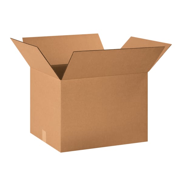 Partners Brand Heavy-Duty Singe Wall Boxes, 20in x 16in x 14in, Kraft, Pack Of 15