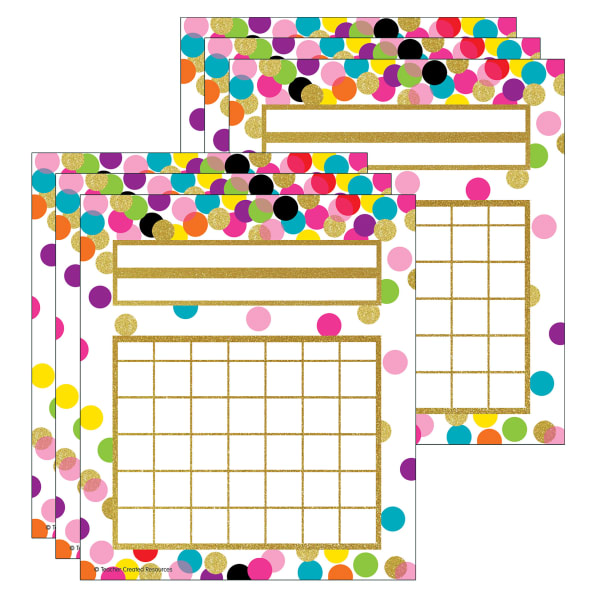 Teacher Created Resources Incentive Charts, Confetti, 36 Per Pack, Set Of 6 Packs