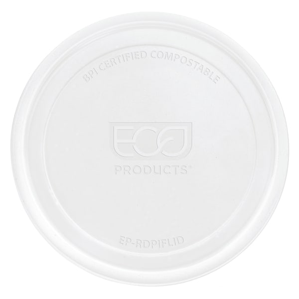 Eco-Products Renewable & Compostable Round Deli Containers Lids For 5 Oz Containers, White, Pack Of 2,000 Lids