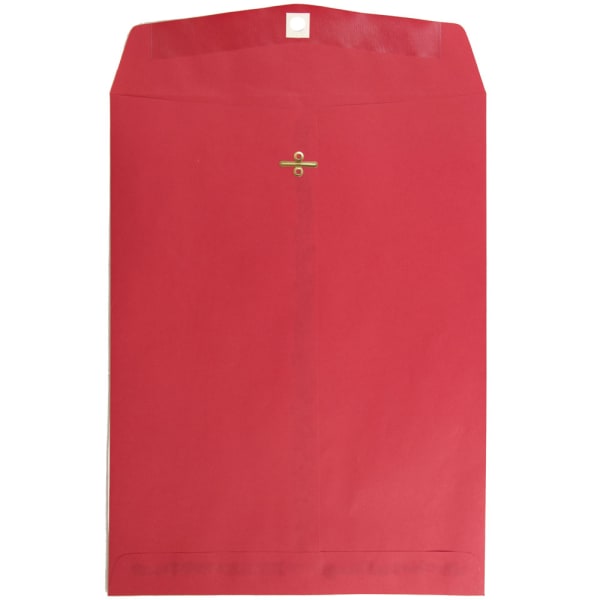 JAM Paper Open-End 10in x 13in Catalog Envelopes, Clasp Closure, Red, Pack Of 100 Envelopes