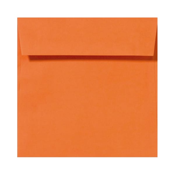 LUX Square Envelopes, 5 1/2in x 5 1/2in, Peel & Press Closure, Mandarin Orange, Pack Of 500