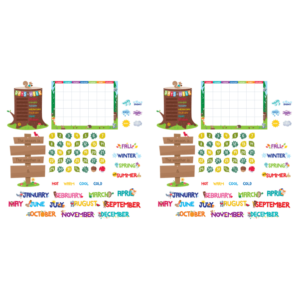 Creative Teaching Press Calendar Bulletin Board Sets, Woodland Friends, Pack Of 2 Sets