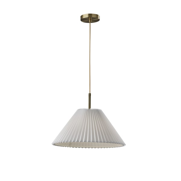 Adesso Scarlet Chandelier Pendant Lamp, 17inW, Off-White Shade/Antique Brass Base