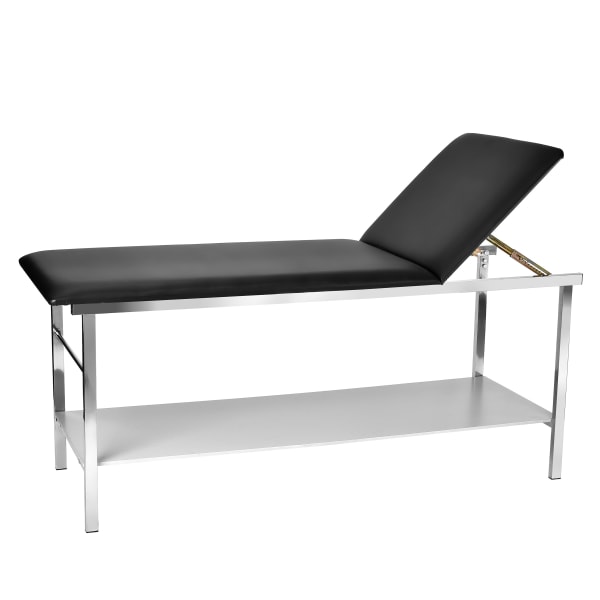 Alpine AdirMed Steel Exam Table With Shelf, 31-7/16inH x 27-1/2inW x 74-13/16inD, Black