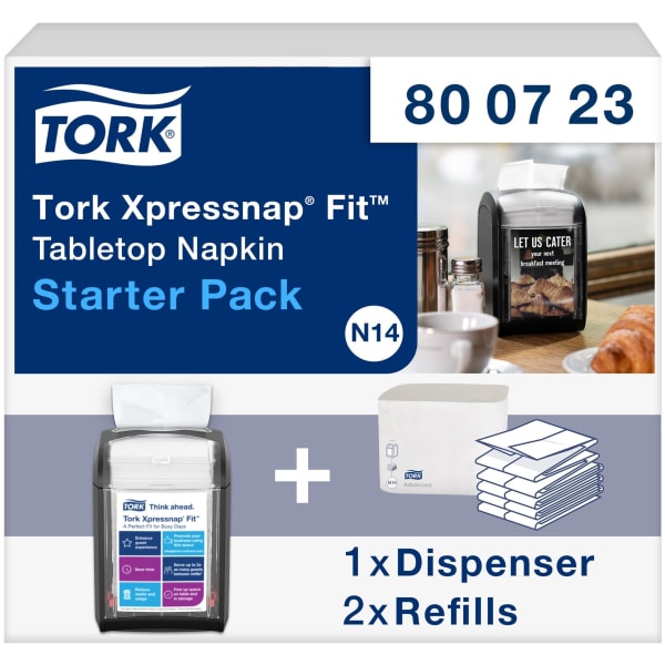 Tork Xpressnap Fit Starter Pack, 4 x 6 x 7, Black