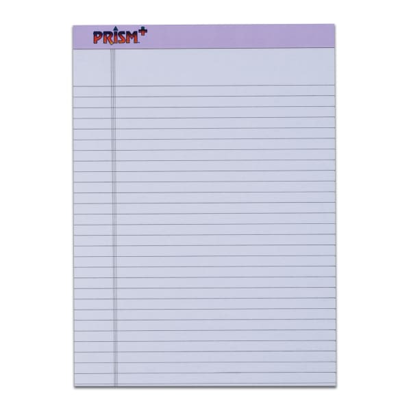 TOPS Prism+ Color Writing Pads, 8 1/2in x 11 3/4in, 100% Recycled, Legal Ruled, 50 Sheets, Orchid, Pack Of 12 Pads