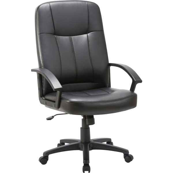 Lorell Chadwick Executive Ergonomic Bonded Leather High-Back Chair, Black