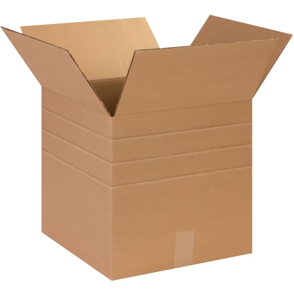 Partners Brand Multi-Depth Corrugated Boxes, 14in x 14in x 14in, Kraft, Pack Of 25