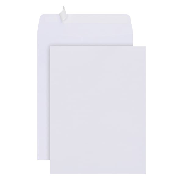 Office Depot Brand  9in x 12in Catalog Envelopes, Clean Seal, White, Pack Of 25