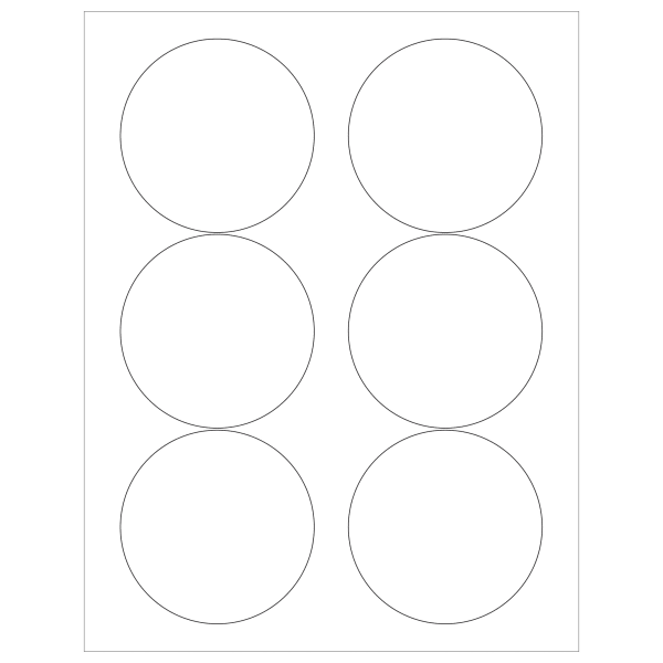 Tape Logic Inkjet/Laser Labels, LL147, Round, 3 3/8in, White, Case Of 600