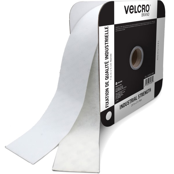 VELCRO Industrial Fastener Tape - 25 ft Length x 2in Width - White - 1 Roll