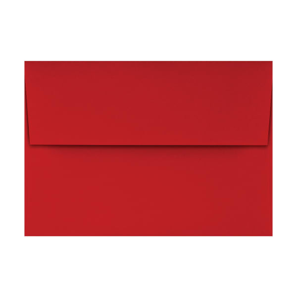 LUX Invitation Envelopes, A1, Gummed Seal, Holiday Red, Pack Of 50