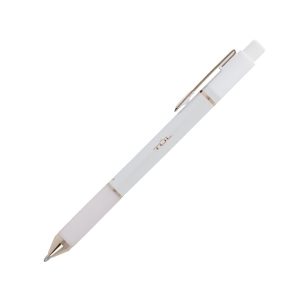 TUL GL Series Retractable Gel Pens, Mixed Metals, Medium Point, 0.7 mm, Pearl White Barrel, Blue Ink