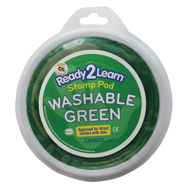 Ready 2 Learn Jumbo Washable Stamp Pad, Green, Pack of 6