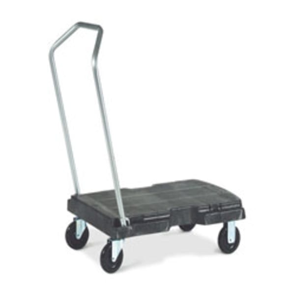 Rubbermaid Commercial Utility Duty Triple Trolley - Push/Pull Handle - 500 lb Capacity - 5in Caster Size - 4401BLA